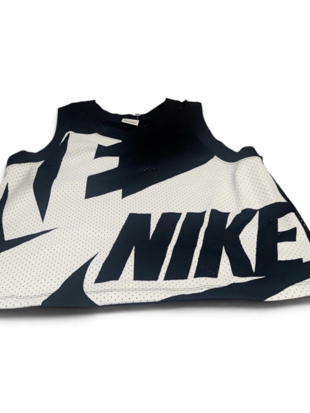 Nike Black & White Kids Graphic Mesh Crop Tank - Picture 4 of 6